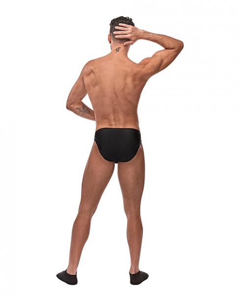 Male Power Nylon Lycra Pouchless Briefs Black OS