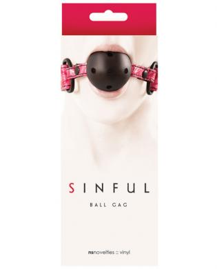 Sinful Adjustable Vinyl Ball Gag - Pink