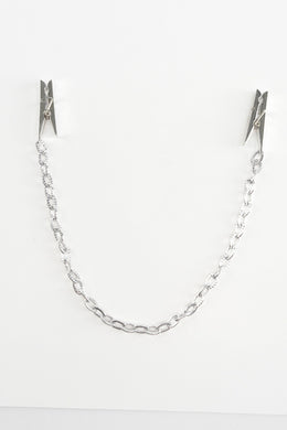 Fetish Fantasy Nipple Chain Clips Silver