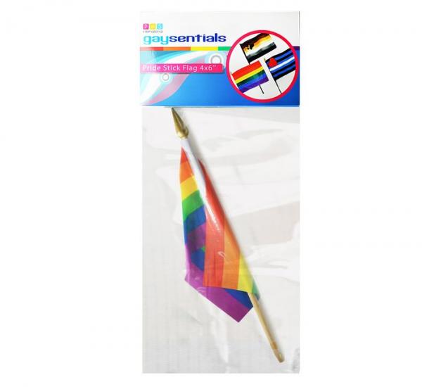 Gaysentials Rainbow Stick Flag 4in X 6in