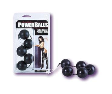 Power Balls Latex Dipped Weighted Pleasure Balls 1.25 Inch - Black