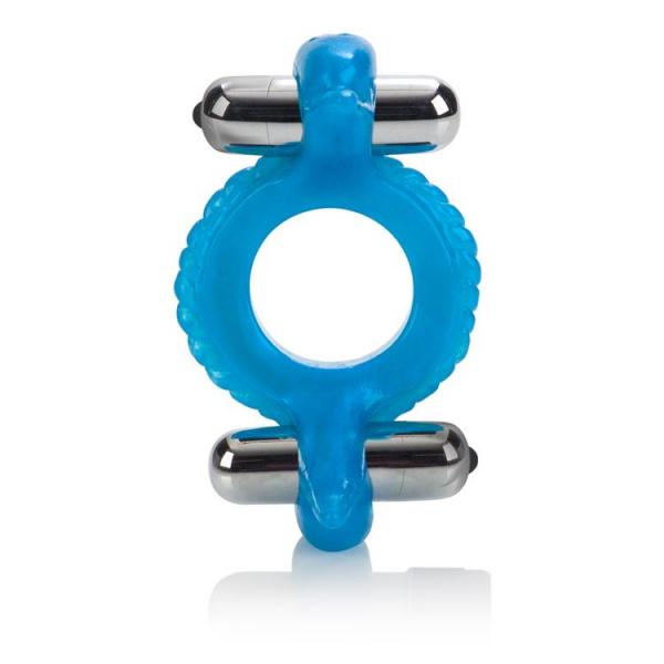 Double Dolphin Enhancer Ring Blue