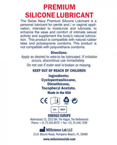 Swiss Navy Silicone Lubricant 32oz