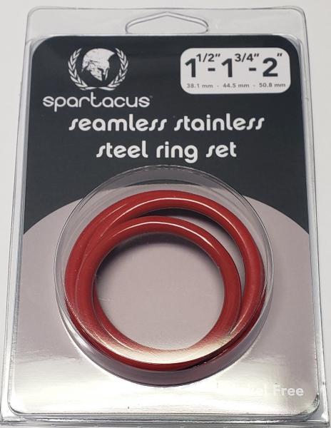 Red Stainless Steel C-ring Set - 1.5 1.75" 2" "