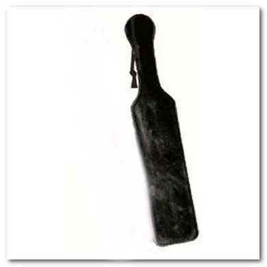 Leather Paddle With Black Fur