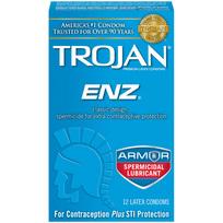 Trojan Condom Enz With Spermicidal Lubricant 12 Pack