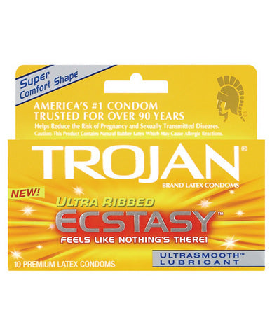 Trojan Ecstasy Ultra Ribbed Condoms With Ultrasmooth Lubricant