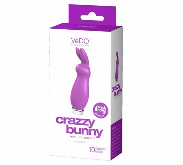 VeDO Crazzy Bunny Rechargeable Bullet - Perfectly Purple