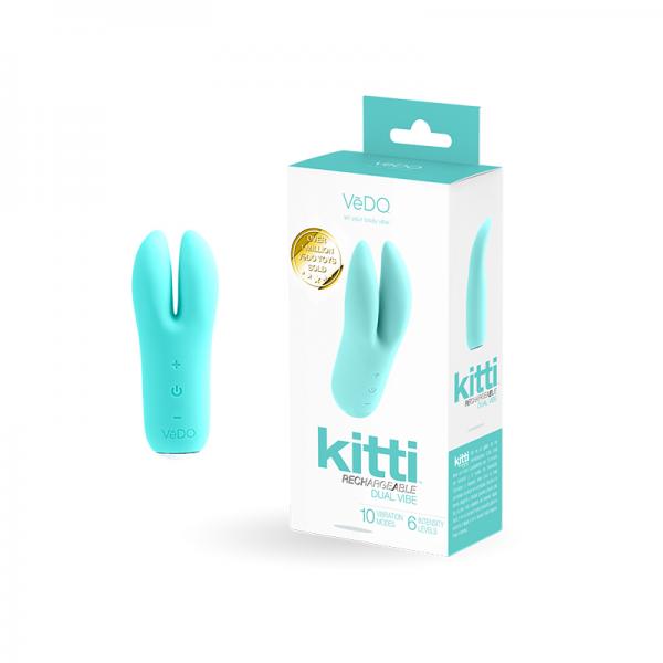 Vedo Kitti Rechargeable Dual Vibe Tease Me Turquoise