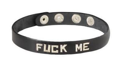 Wordband Collar Fuck Me - Black