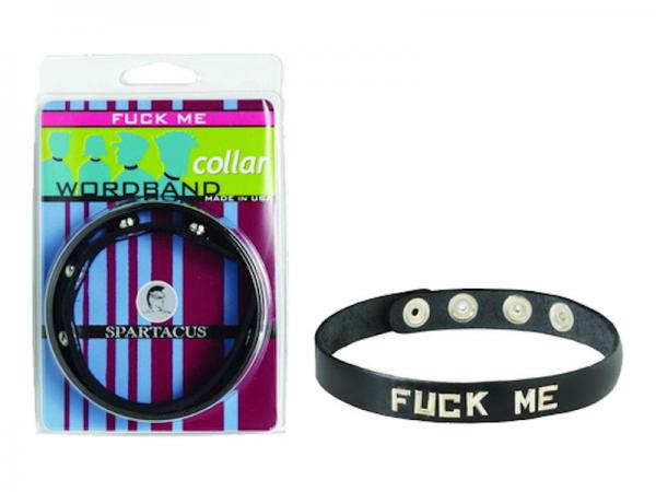 Wordband Collar Fuck Me - Black